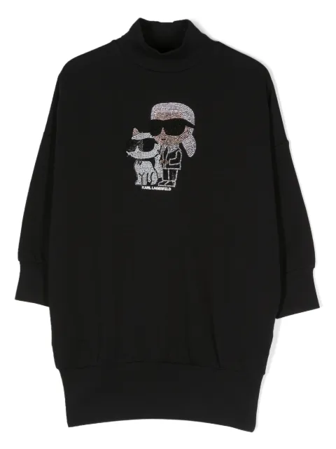 Karl Lagerfeld Kids Ikonik-embellished sweatshirt dress