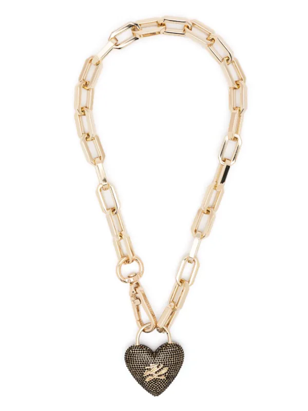 Karl Lagerfeld logo-embossed Heart Necklace - Farfetch