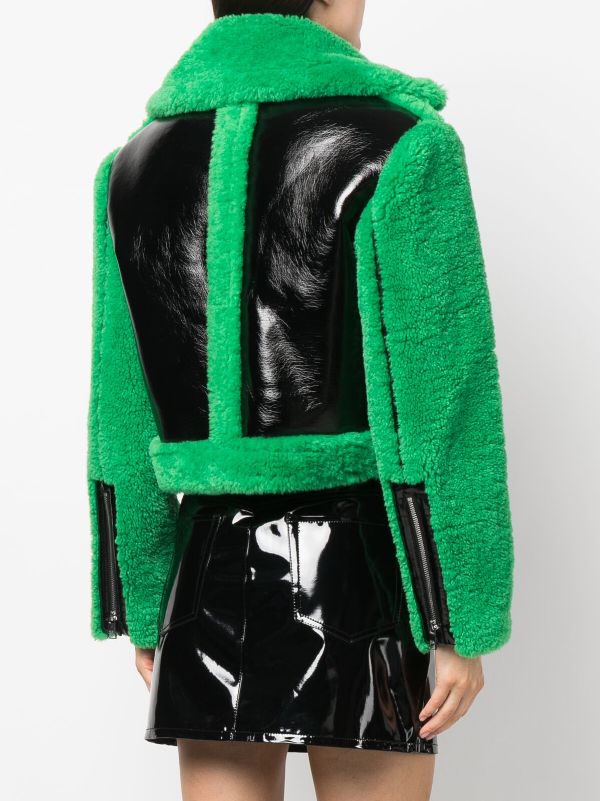 Karl Lagerfeld, Faux-Shearling Aviator Jacket Handpicked by Hun Kim, Man, Black / Loden Green, Size: M