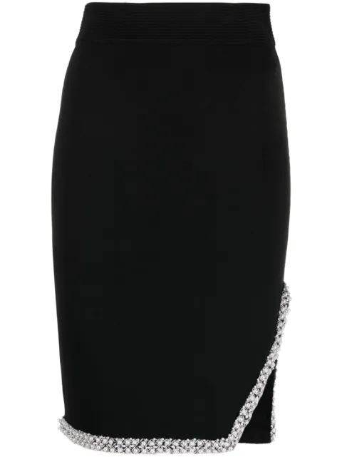 Karl Lagerfeld faux-pearl-embellished pencil skirt