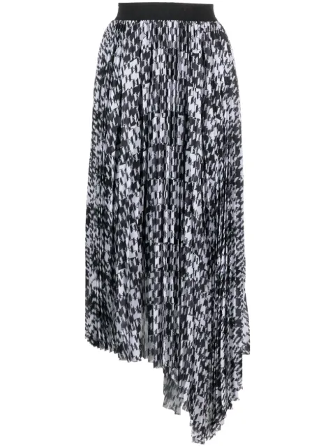 Karl Lagerfeld falda midi con diseño plisado y monograma en jacquard