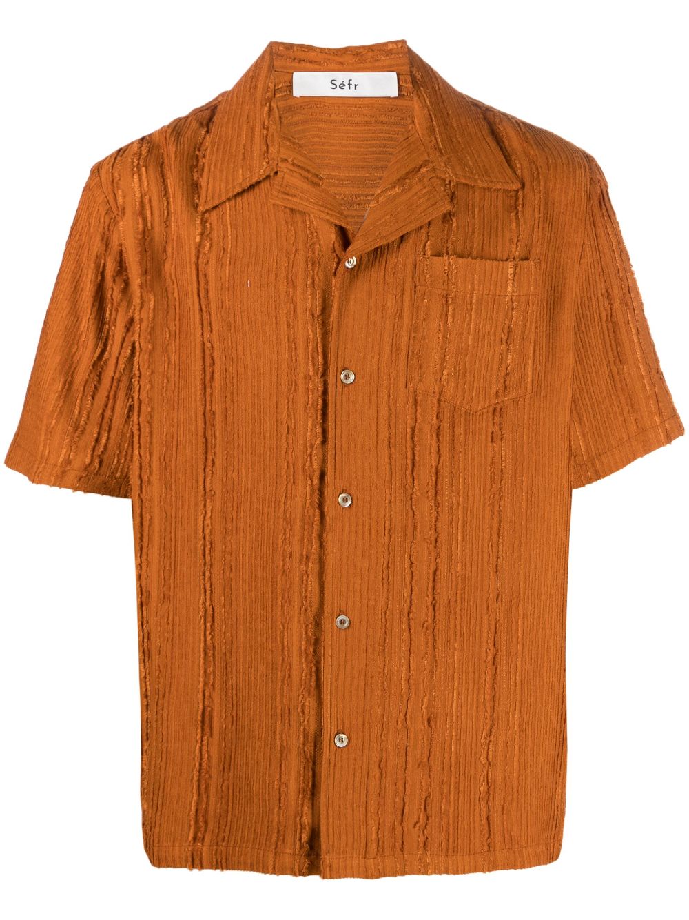 Séfr - Dalian striped textured-finish shirt