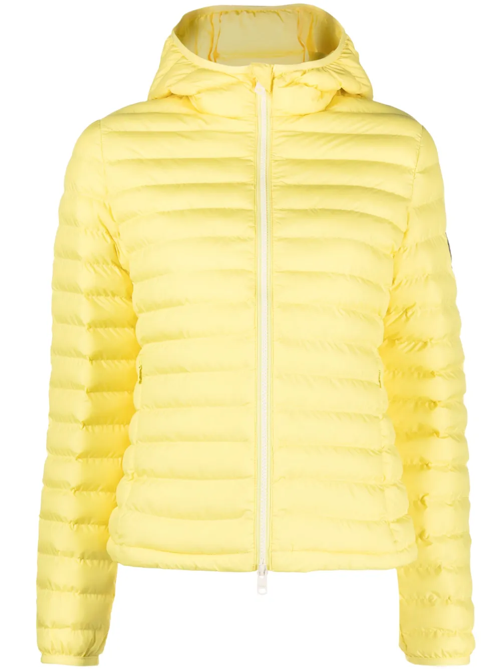 Ecoalf logo-patch hooded puffer jacket - Yellow