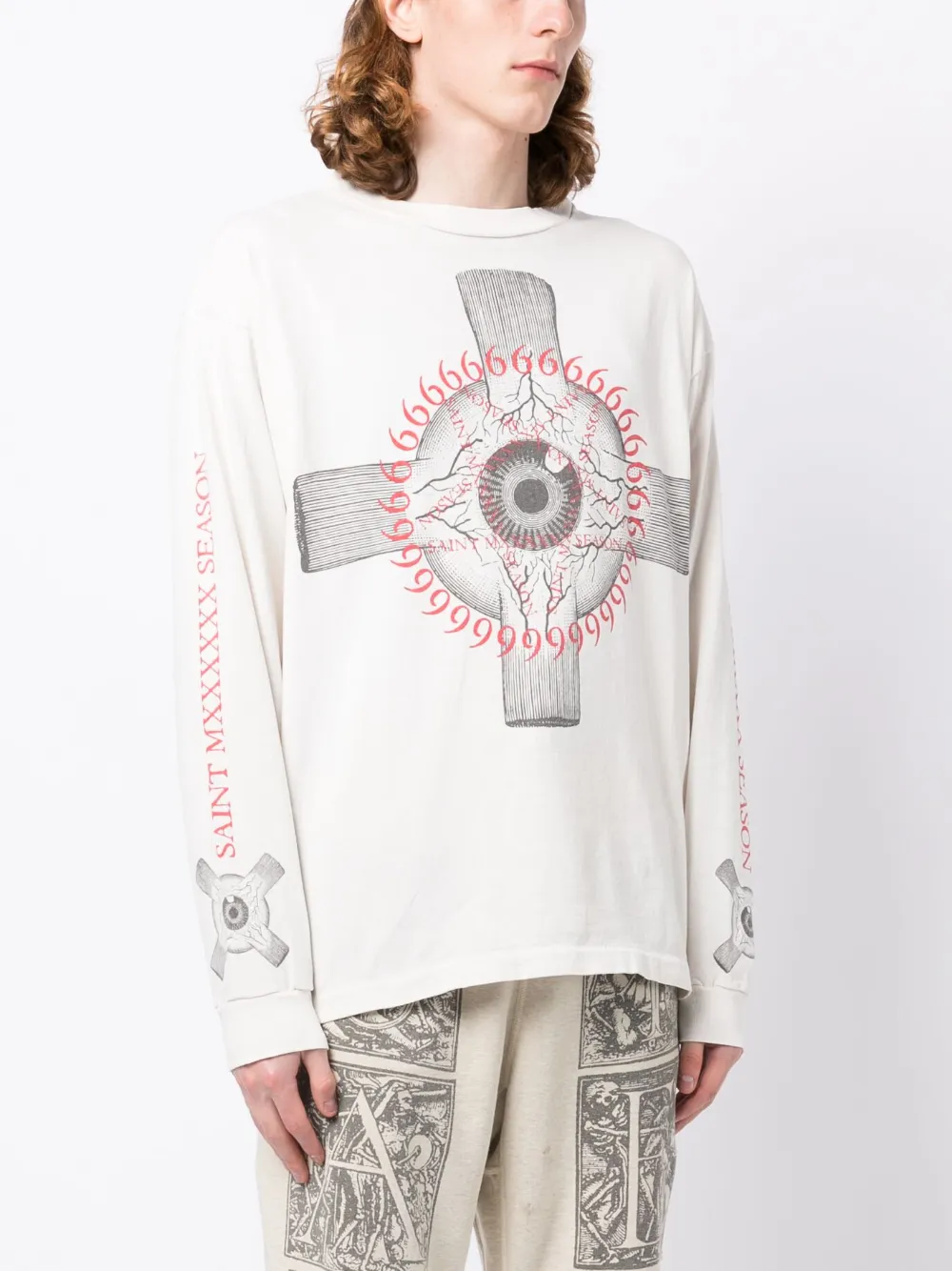 SAINT MXXXXXX graphic-print long-sleeve T-shirt - Farfetch