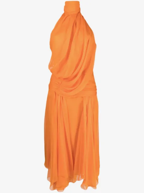 Alberta Ferretti vestido asimétrico drapeado
