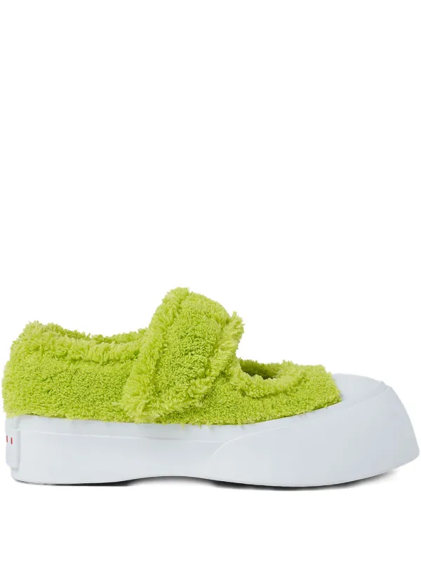 Marni Leather Ballerina Shoes in Green
