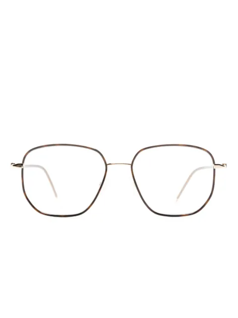 BOSS metallic-finish square-frame glasses