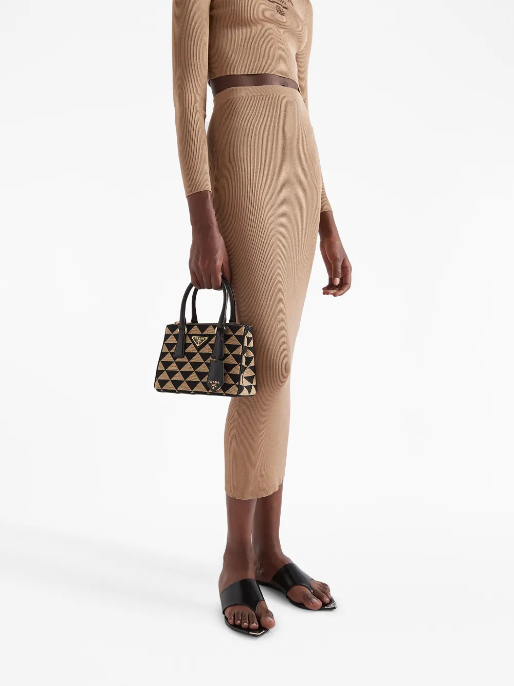 Prada high-rise Ribbed Silk Skirt - Farfetch