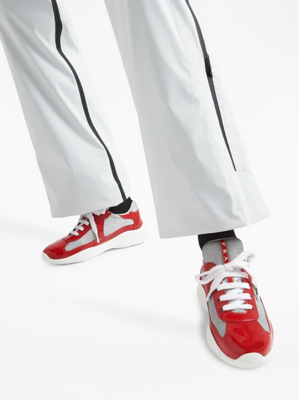 Prada America's Cup low-top Sneakers | Red | FARFETCH