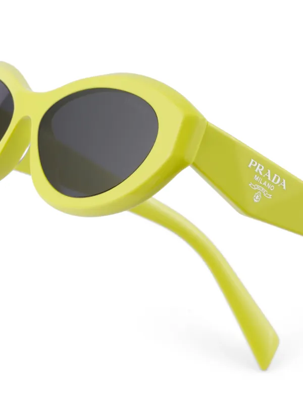 Prada Eyewear Symbole oval frame Sunglasses Yellow FARFETCH AO