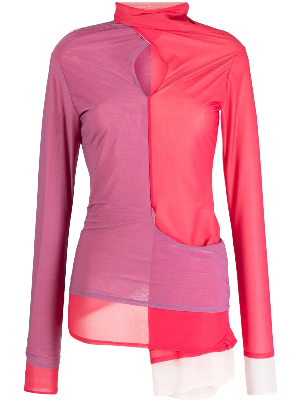 Kiko Kostadinov Panelled-design Long-sleeve Top In Pink