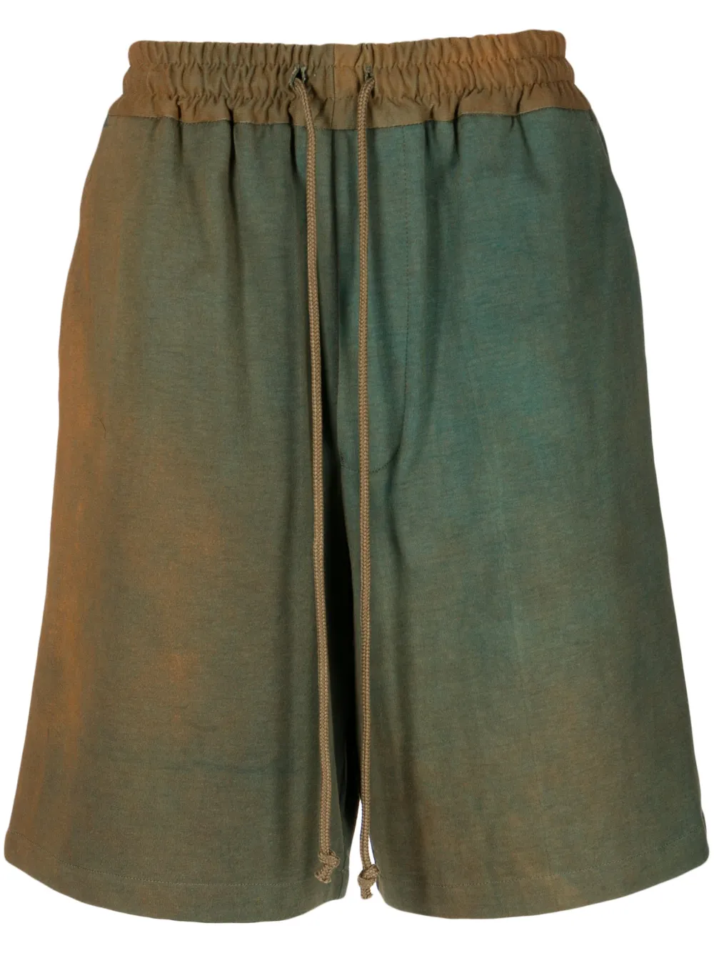 Song For The Mute bleached-effect drawstring cotton shorts | Brown | Image 1