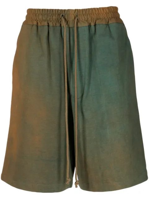 Song For The Mute bleached-effect drawstring cotton shorts