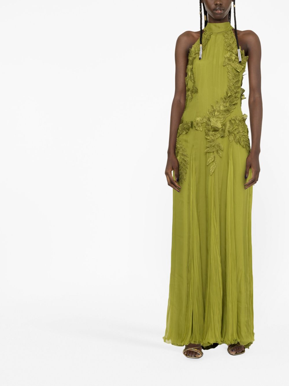 Alberta Ferretti Maxi-jurk met bloemenprint - Groen