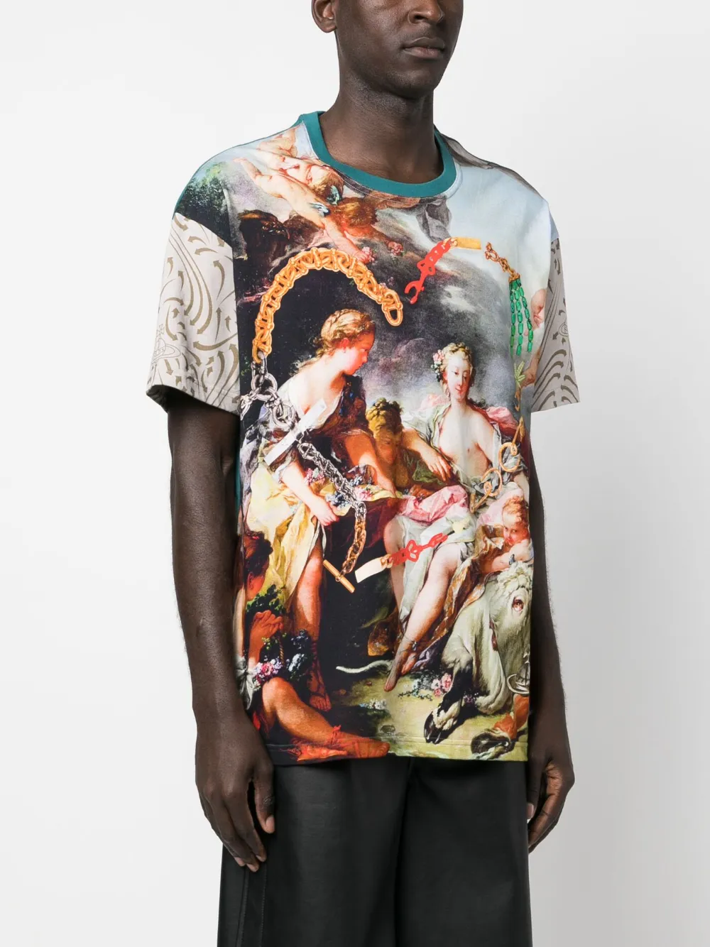 Vivienne Westwood Man T-shirt Deep Teal Size S Cotton In Blue