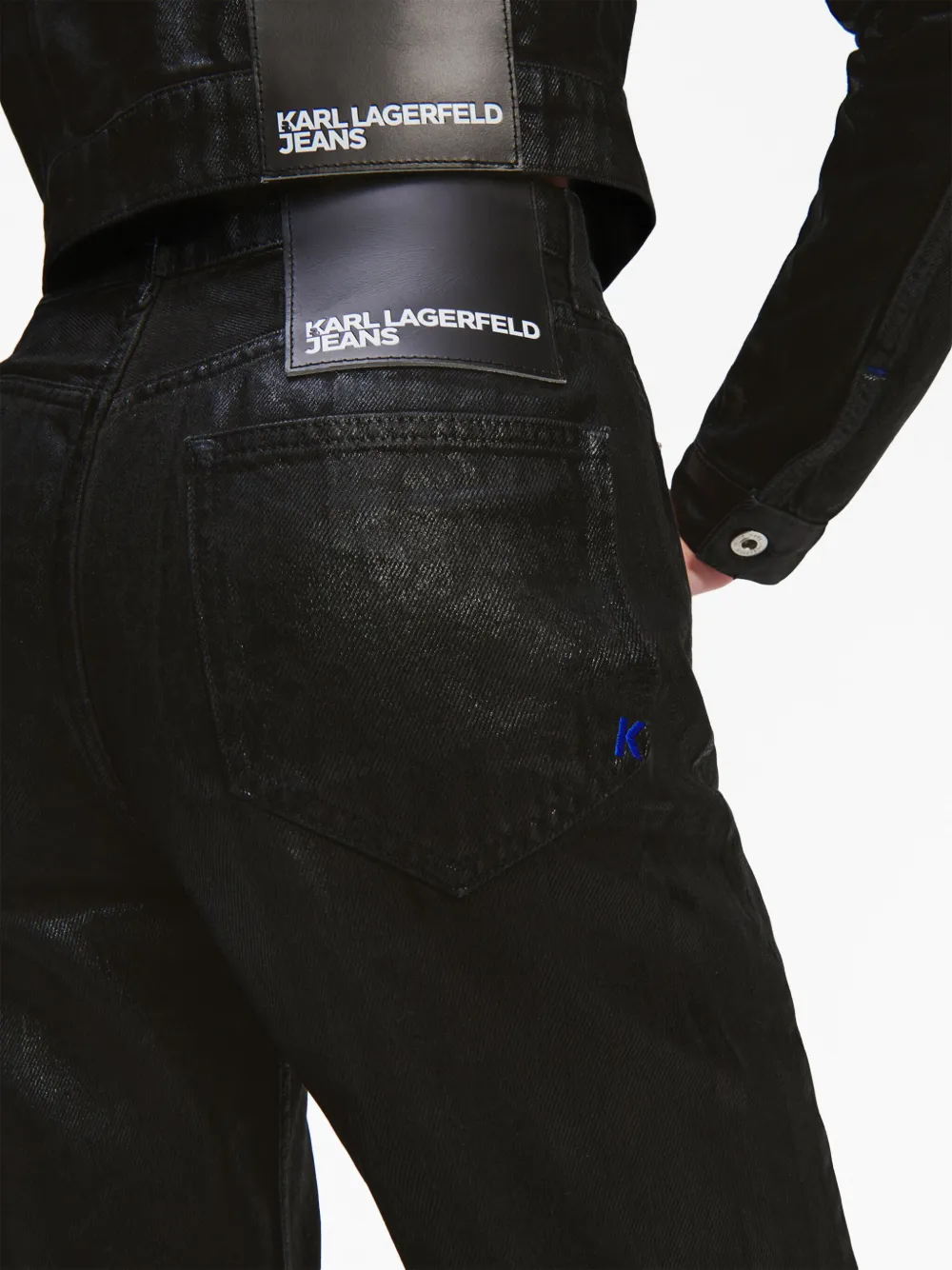 Karl Lagerfeld Jeans Gerade High-rise-jeans In Blue