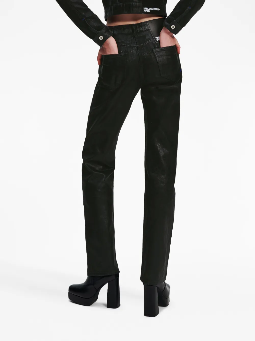 Karl Lagerfeld Jeans Gerade High-rise-jeans In Blue