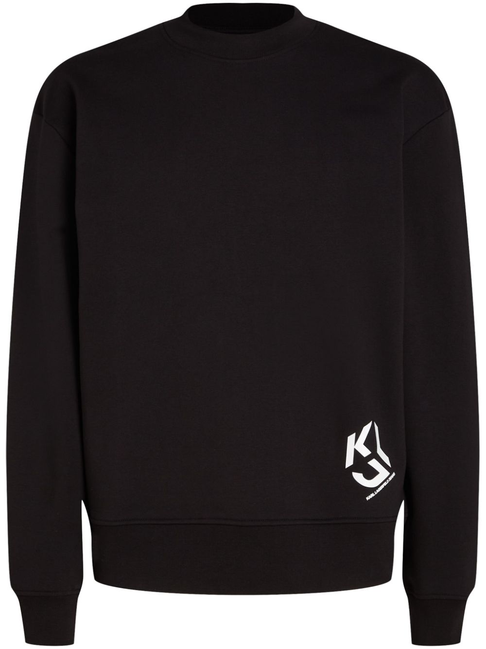 Karl Lagerfeld Jeans Logo-print Crew-neck Jumper In Black