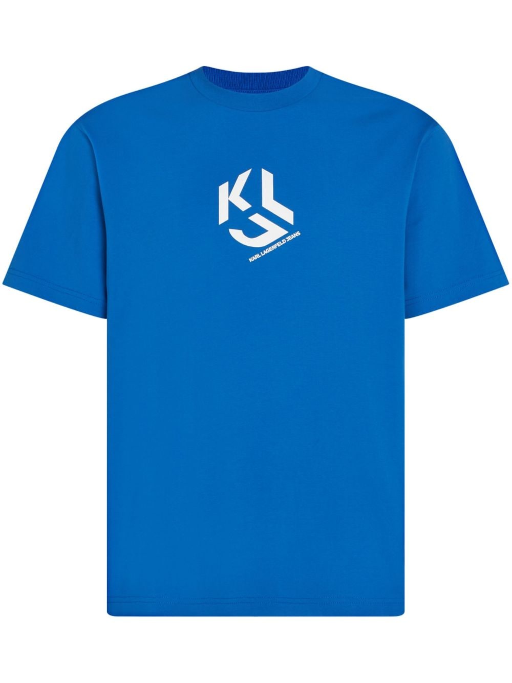 Karl Lagerfeld Jeans T-shirt van biologisch katoen met logoprint Blauw