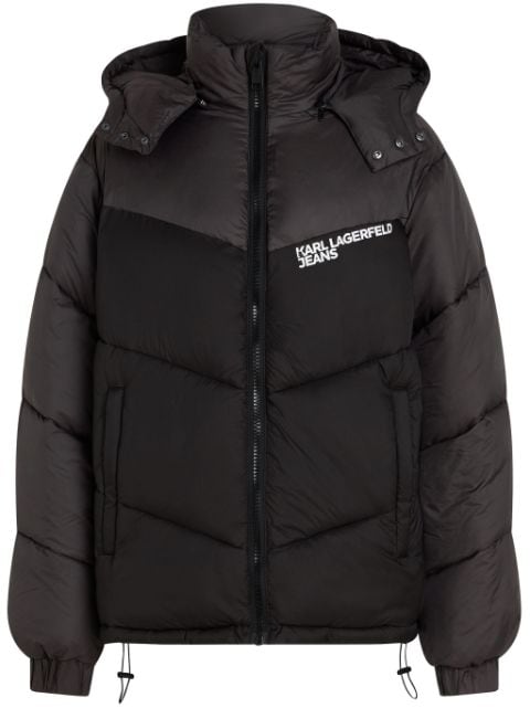 Karl Lagerfeld Jeans logo-print hooded padded jacket