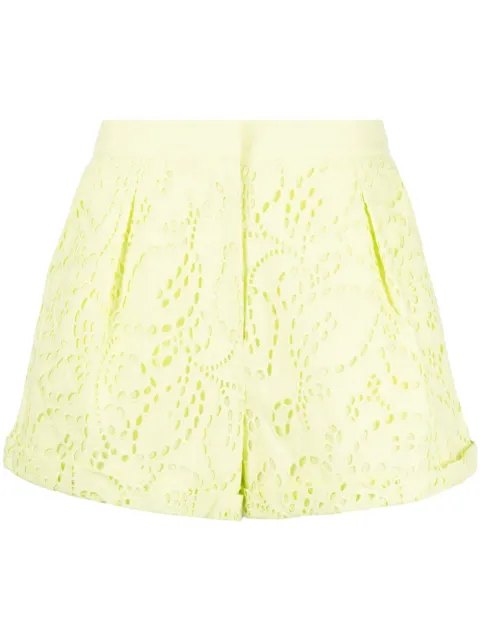 Self-Portrait embroidered high-waisted shorts