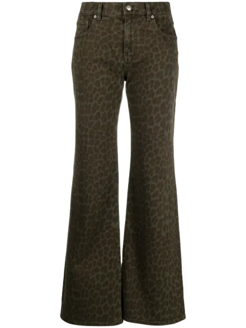 P.A.R.O.S.H. leopard-pattern flared trousers