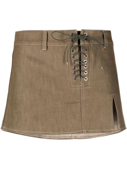 Ludovic de Saint Sernin lace-up cotton miniskirt