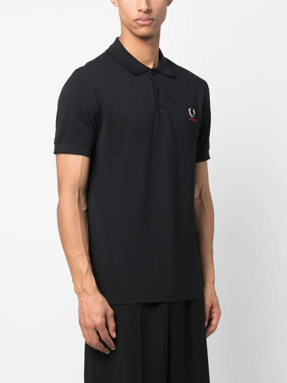 Fred Perry x Raf Simons embroidered-logo Polo Shirt - Farfetch