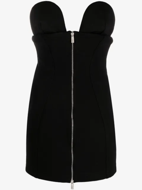 Off-White zipped strapless minidress