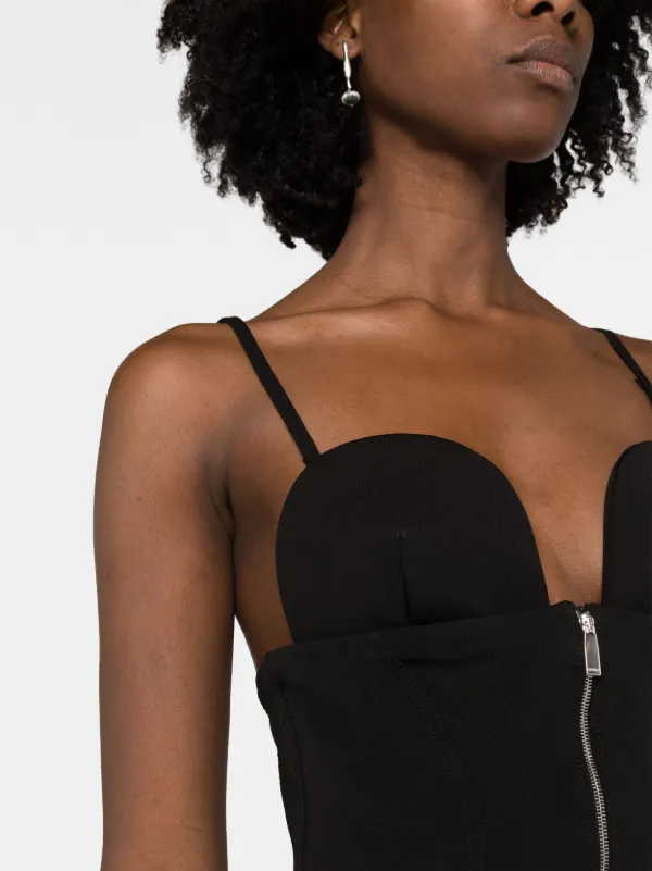 Off-White Zipped Strapless Minidress Black FARFETCH IN