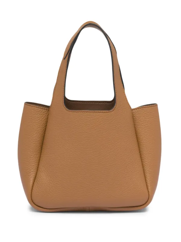 希少PRADA オールレザーハンドバッグロゴプレートブラウン