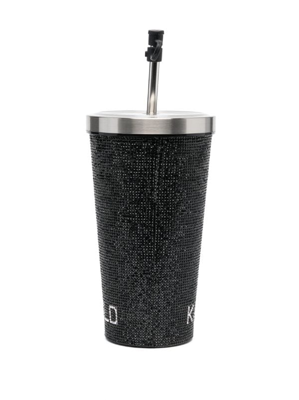 Logo stainless steel travel cup in silver - Balenciaga