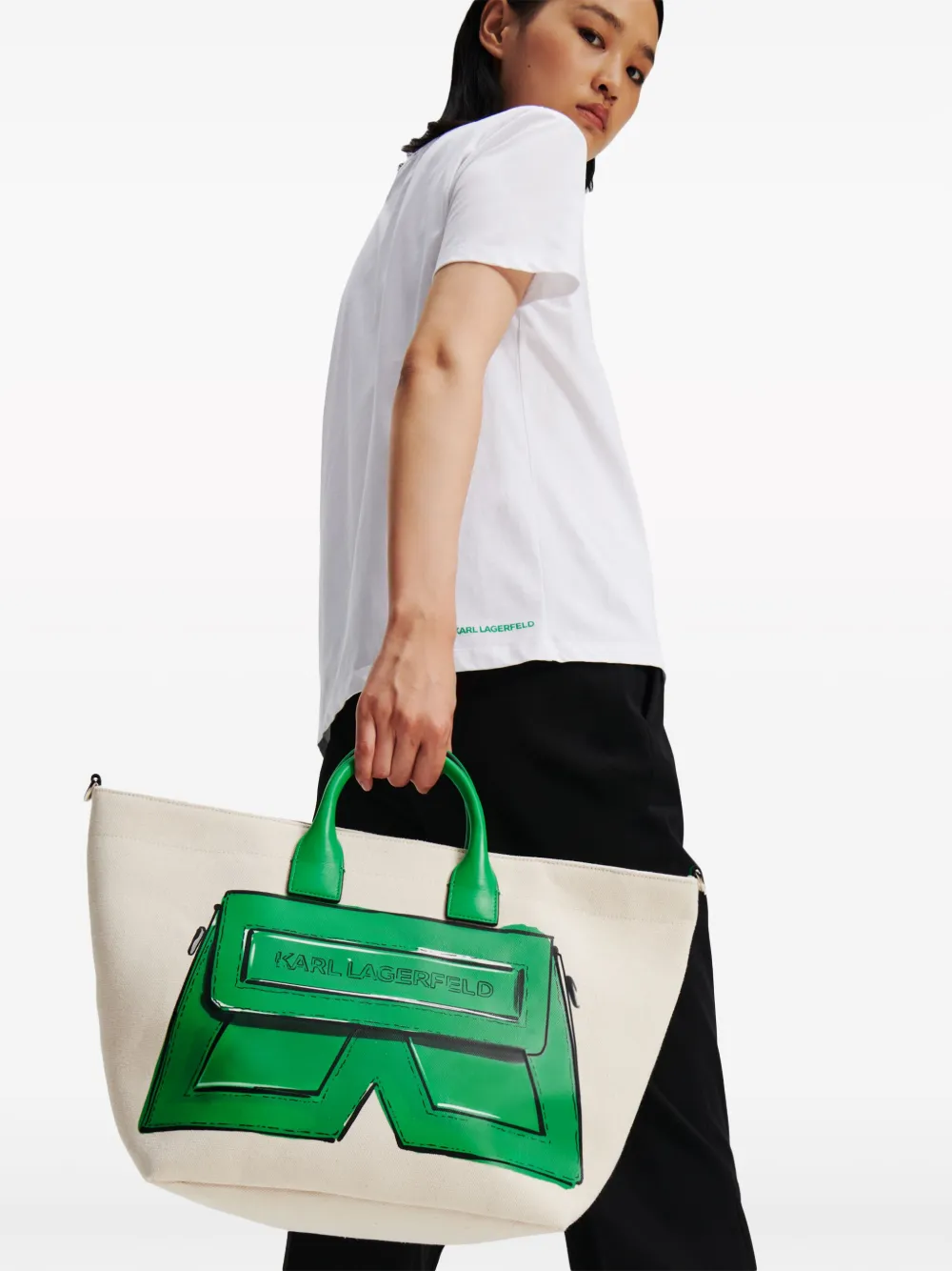 Karl Lagerfeld IKON K canvas shopper Beige