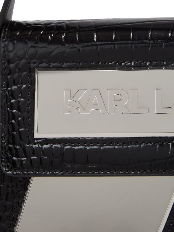 Women's IKON K SMALL CROC-EFFECT CROSSBODY BAG by KARL LAGERFELD