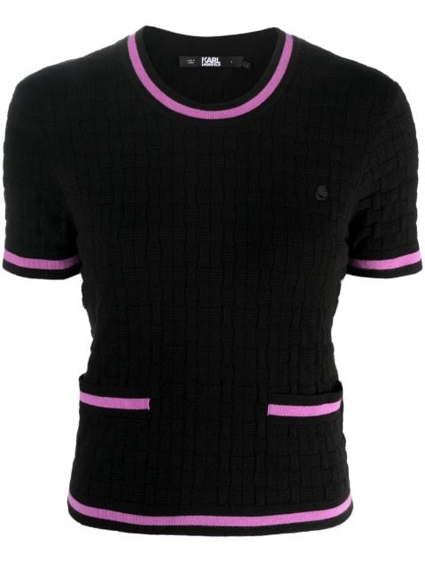 Karl Lagerfeld contrast-trim knitted top