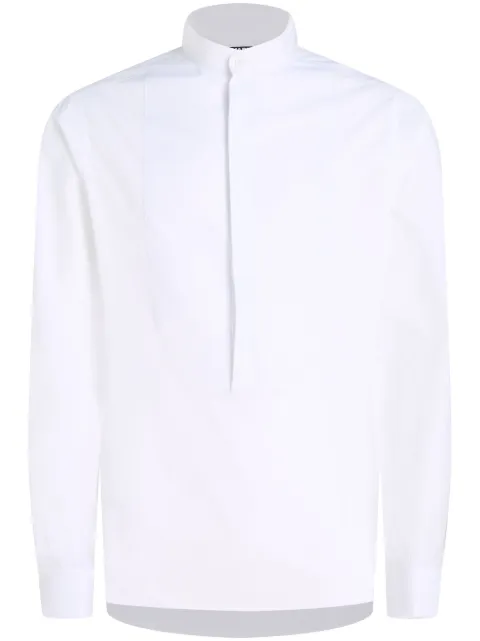 Karl Lagerfeld band-collar organic cotton shirt