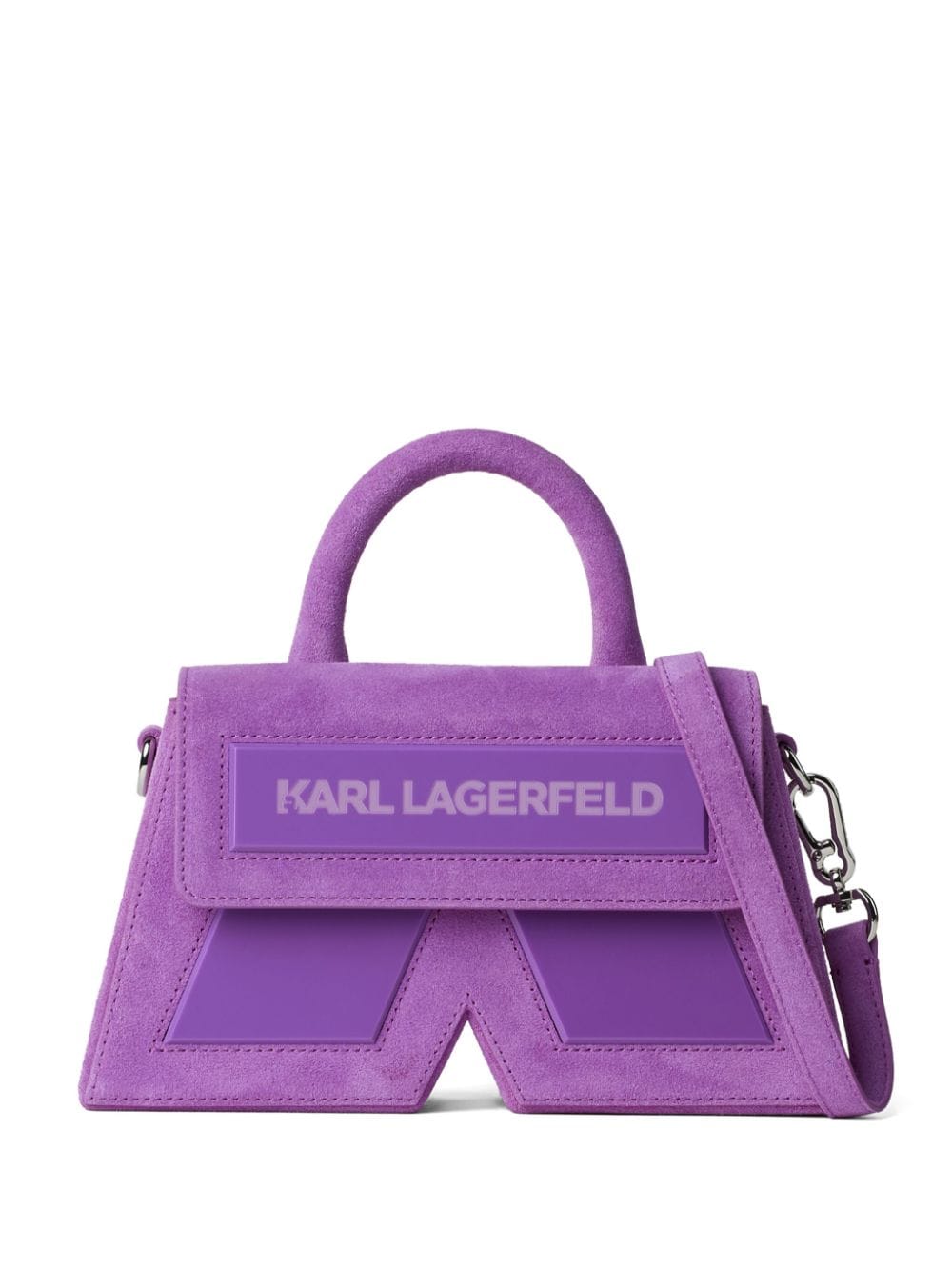 Karl Lagerfeld Ikon/k Suede Crossbody Bag In Purple