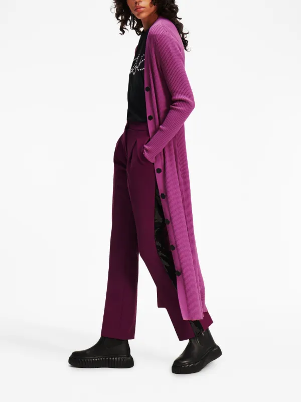 Karl Lagerfeld button-up Ribbed Maxi Dress Purple FARFETCH SG