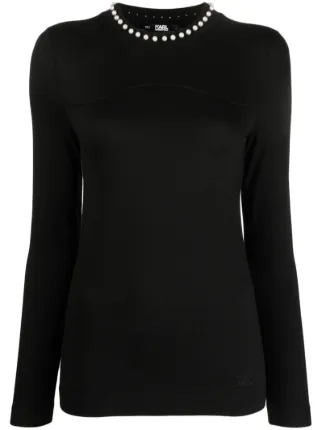 Karl lagerfeld sweater with pearls best sale