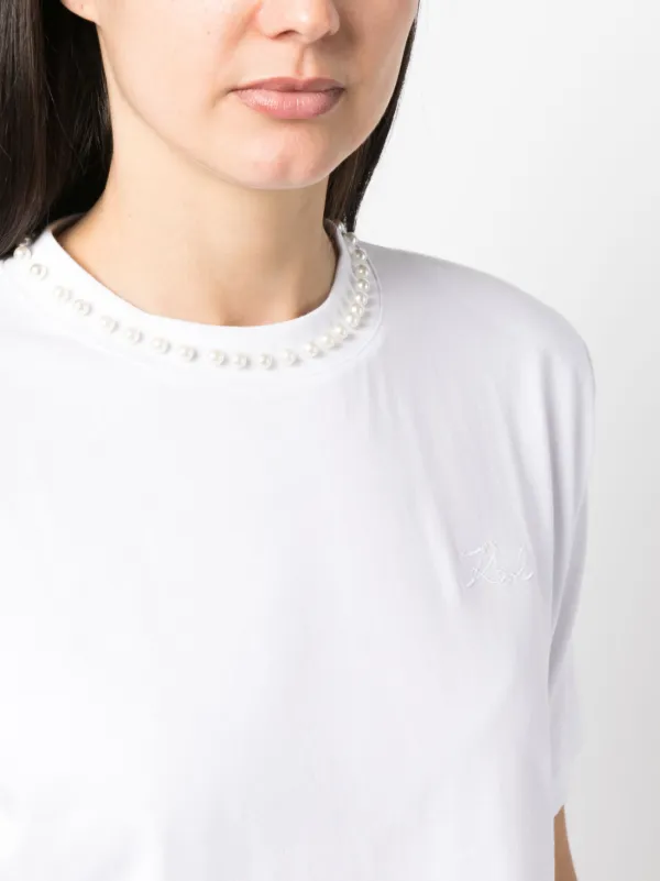 t shirt with pearl embellishments