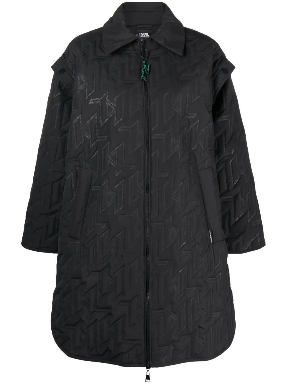 Karl Lagerfeld - logo-embossed zip-up parka