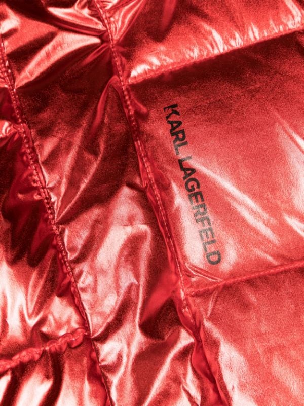 Metallic red clearance puffer jacket