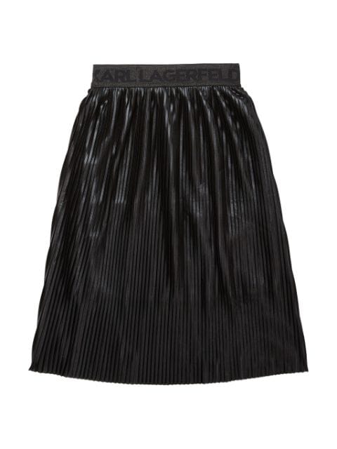 Karl Lagerfeld Kids logo-waistband pleated skirt