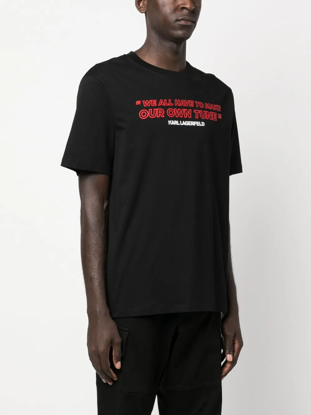 Karl Lagerfeld slogan-print Organic Cotton T-shirt - Farfetch