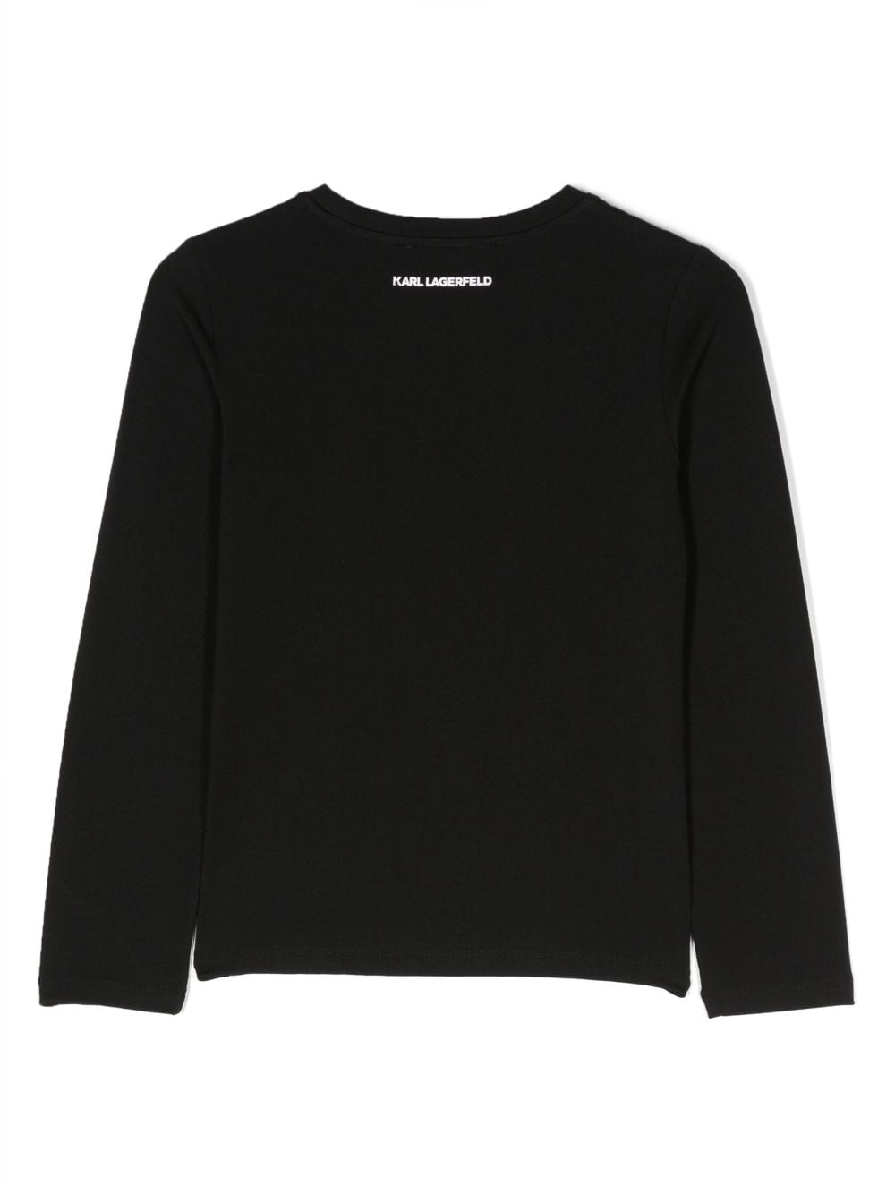 Shop Karl Lagerfeld Ikonik-print Long-sleeved T-shirt In Black