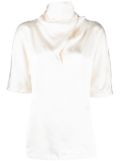 Jil Sander high-neck silk blouse - Neutrals