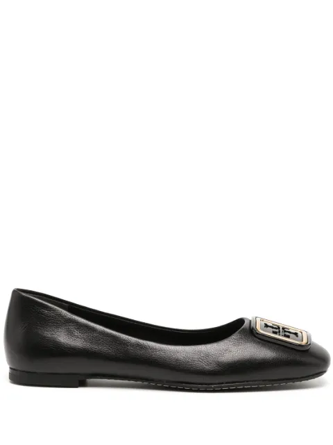 Tory Burch Georgia logo-plaque ballerina shoes