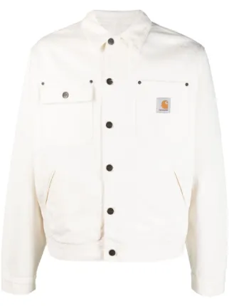 Carhartt white 2025 denim jacket