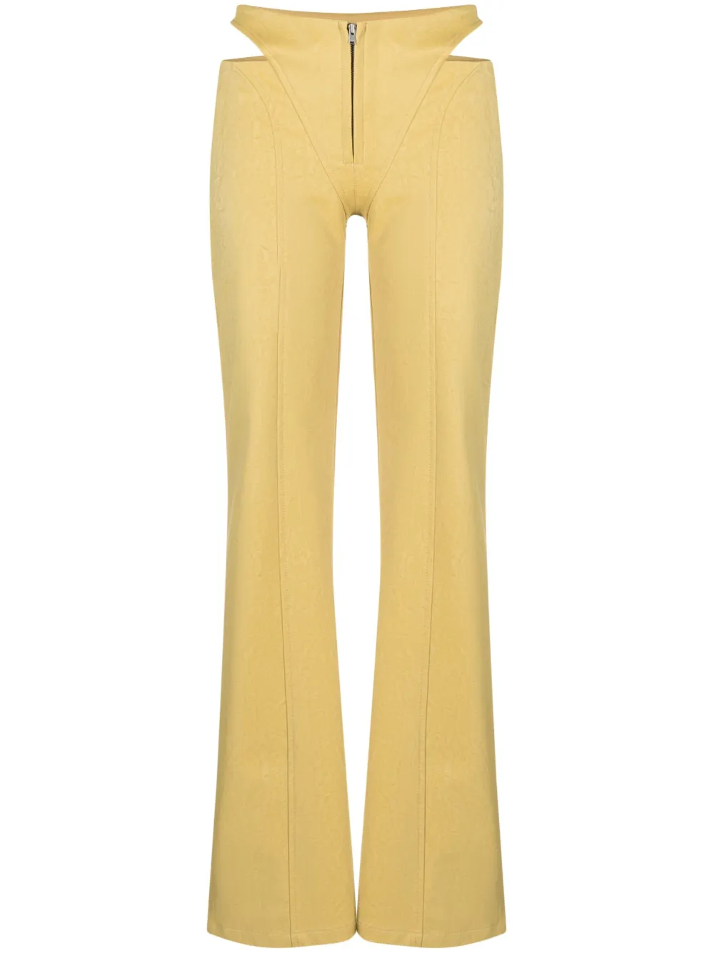 Misbhv Yellow Zip Faux-leather Trousers