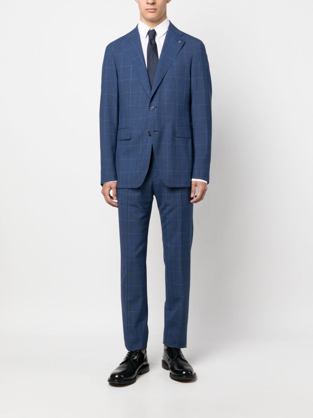 Tagliatore check-print two-piece suit - Blauw